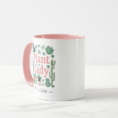 Plant Lady Schattigee gepersonaliseerde twee-tone  Mok (Voorkant links)