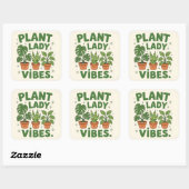 Plant lady vibes Adorable Greenery Vierkante Sticker (Vel)