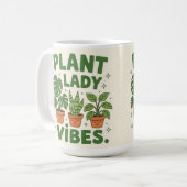 Plant lady vibes cute botanical Coffee Mug Koffiemok (Voorkant links)