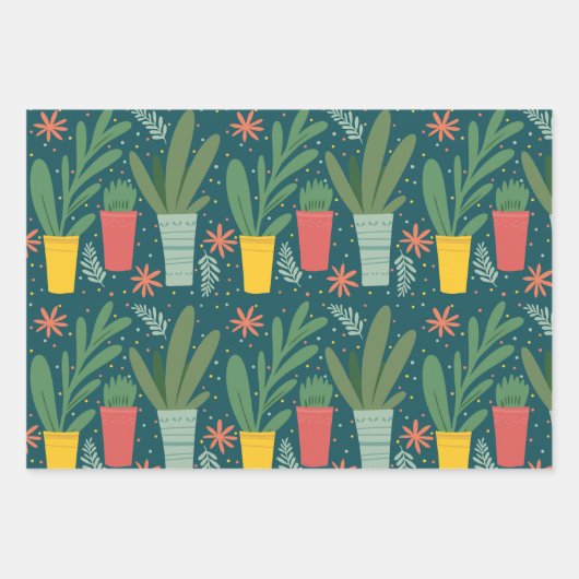 Plant Lady Wrapping Paper Flat Sheet Set 3 (Voorkant 3)