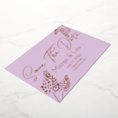 Plant Lavender sparen de Datum Gedrukte Folie Uitnodiging (Gedraaid)