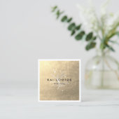 Plant Leaves Gold Square Visitekaartje (Staand voorkant)