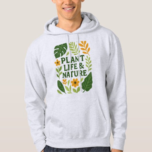 Plant leven & Natuur – Botanisch ontwerp Hoodie (Voorkant)