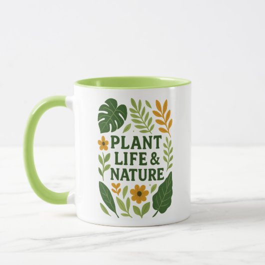 Plant leven & Natuur – Botanisch ontwerp Mok (Links)