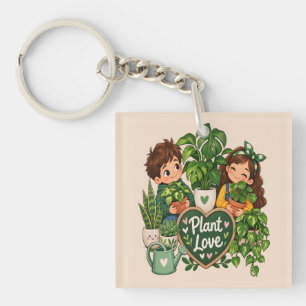 Plant liefde Schattig Plant liefhebber Tuinieren O Sleutelhanger