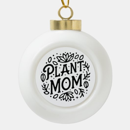 Plant liefhebber citeert retro elegante esthetisch keramische bal ornament (Voorkant)