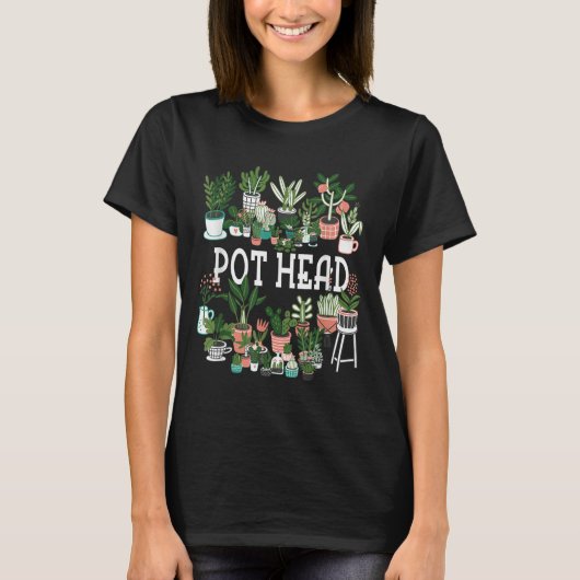 Plant liefhebber en tuinman_ Pot Head succulent Sh T-shirt (Voorkant)