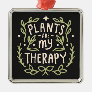 Plant liefhebbers botanicus boho retro zwart en gr metalen ornament
