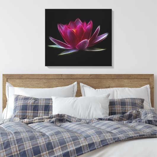 Plant Lotus Flower Water Canvas Afdruk (Insitu (Slaapkamer))