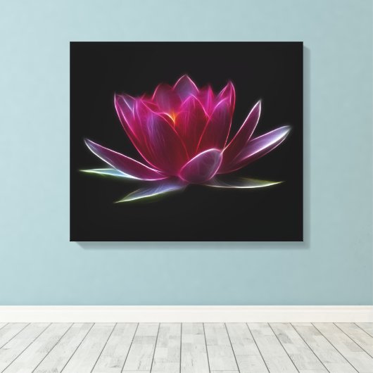 Plant Lotus Flower Water Canvas Afdruk (Insitu (Houten vloer))