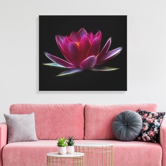 Plant Lotus Flower Water Canvas Afdruk (Insitu (Woonkamer))