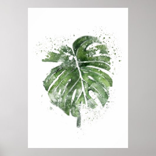 Plant Lover Abstract Monstera Leaf Poster (Voorkant)