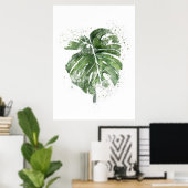 Plant Lover Abstract Monstera Leaf Poster (Thuiskantoor)