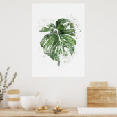 Plant Lover Abstract Monstera Leaf Poster (Keuken)
