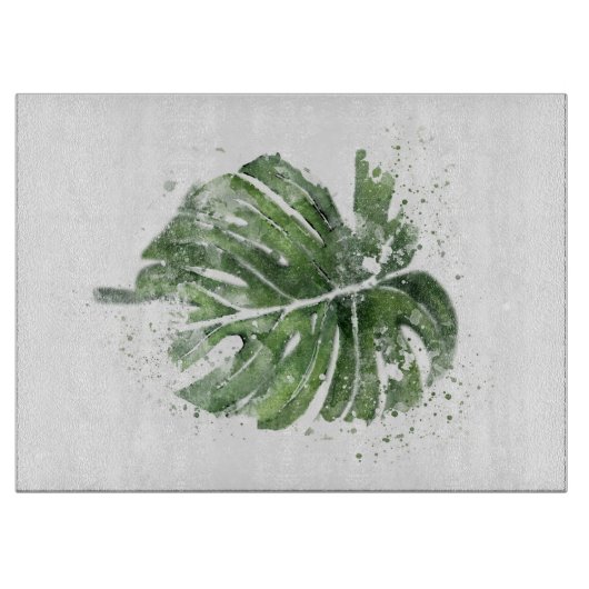 Plant Lover Abstract Monstera Leaf Snijplank (Voorkant)