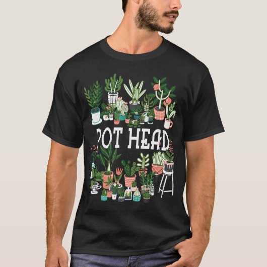 Plant Lover And Gardener Pot Head Succulent T-shirt (Voorkant)