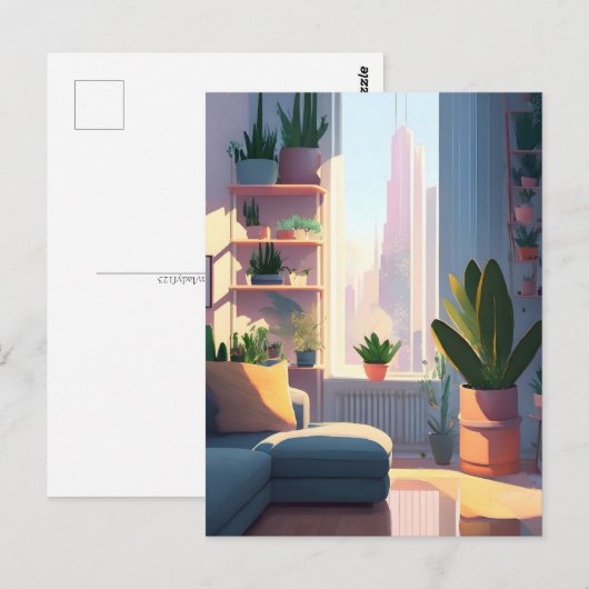 Plant Lover Appartement, Postcrossing Briefkaart (Voorkant / Achterkant)