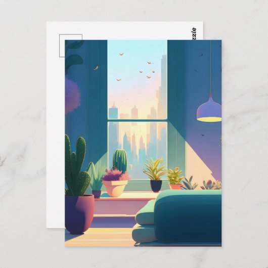 Plant Lover Appartement, Postcrossing Briefkaart (Voorkant / Achterkant)