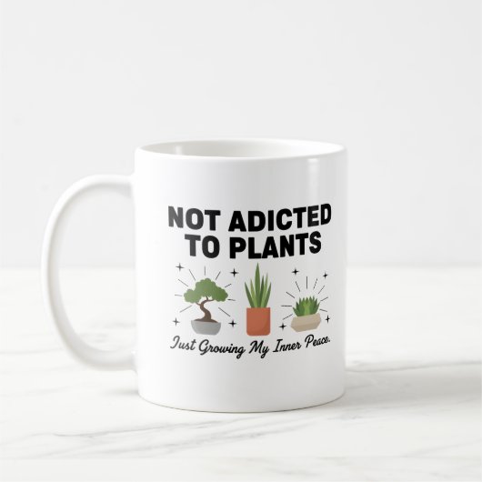 Plant Lover Funny “I’m Not Addicted to My Plants” Koffiemok (Links)