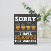 Plant Lover Funny Weekend Forecast Gardening Briefkaart (Staand voorkant)