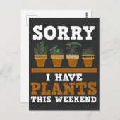 Plant Lover Funny Weekend Forecast Gardening Briefkaart (Voorkant / Achterkant)