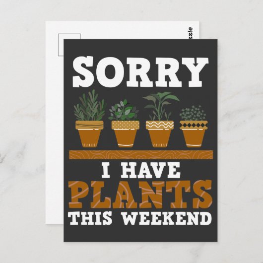 Plant Lover Funny Weekend Forecast Gardening Briefkaart (Voorkant / Achterkant)