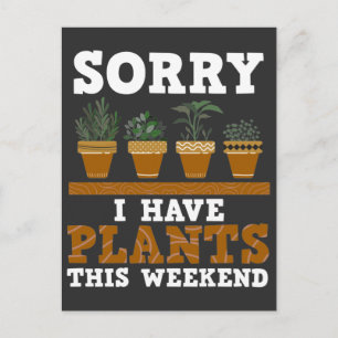 Plant Lover Funny Weekend Forecast Gardening Briefkaart