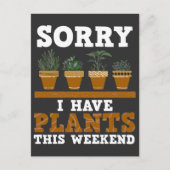 Plant Lover Funny Weekend Forecast Gardening Briefkaart (Voorkant)