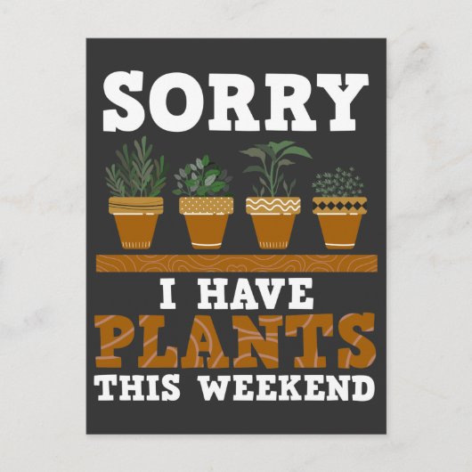 Plant Lover Funny Weekend Forecast Gardening Briefkaart (Voorkant)