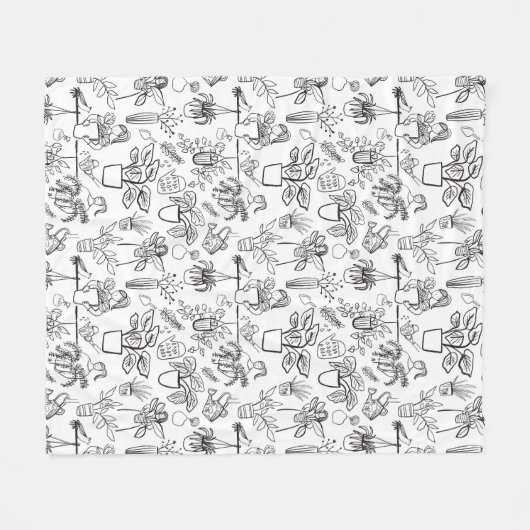 Plant Lover Gift Blanket gepersonaliseerd Fleece Deken (Voorkant (Horizontaal))