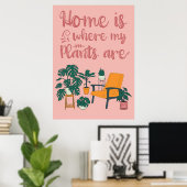 Plant Lover Home is waar mijn Planten zijn Poster (Thuiskantoor)