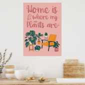 Plant Lover Home is waar mijn Planten zijn Poster (Keuken)