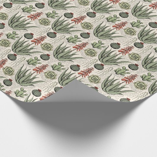 Plant Lover Ivoor Aloë Vera Succulents Cactus Cadeaupapier (Hoek)