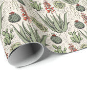 Plant Lover Ivoor Aloë Vera Succulents Cactus Cadeaupapier (Rol Hoek)