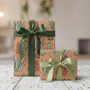 Plant Lover Oranje Aloë Vera Succulenten Cactus Cadeaupapier