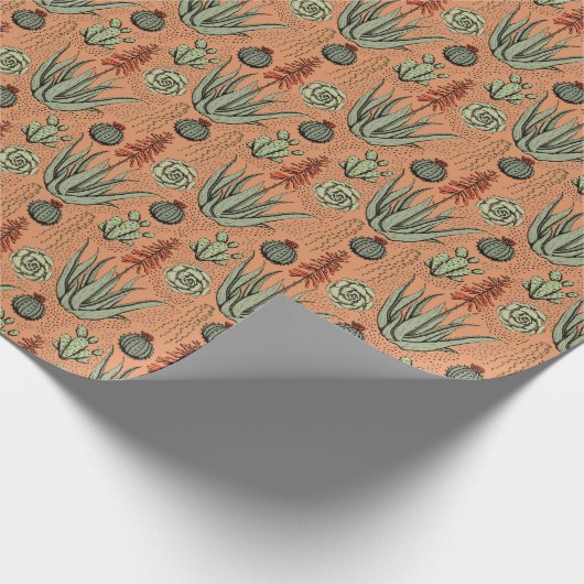 Plant Lover Oranje Aloë Vera Succulenten Cactus Cadeaupapier (Hoek)