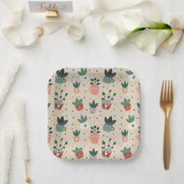 Plant Lover Papieren Borden – Botanische Feestdeco Bordje