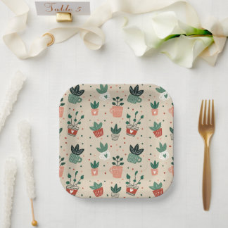 Plant Lover Papieren Borden – Botanische Feestdeco Bordje