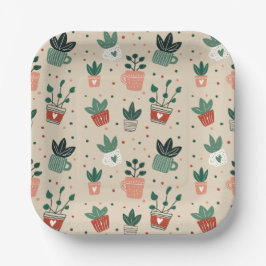 Plant Lover Papieren Borden – Botanische Feestdeco Bordje