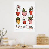 Plant Lover Planten zijn vrienden Poster (Keuken)
