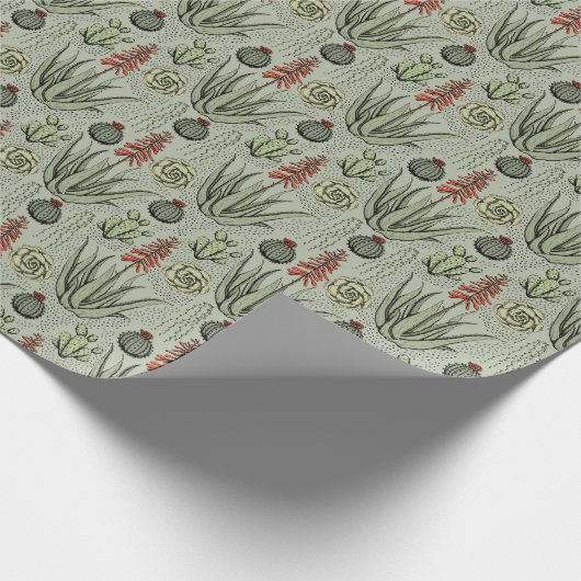 Plant Lover Sage Groene Aloë Vera Succulenten Cact Cadeaupapier (Hoek)