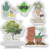 Plant Lover Sticker Sheet—Punny Mix (Voorkant)