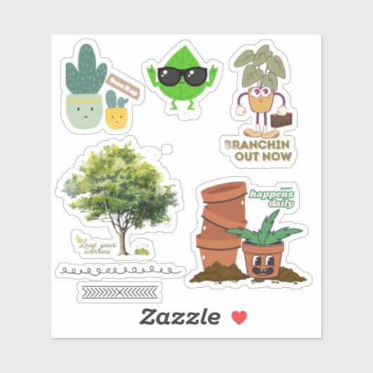 Plant Lover Sticker Sheet—Punny Mix (Vel)