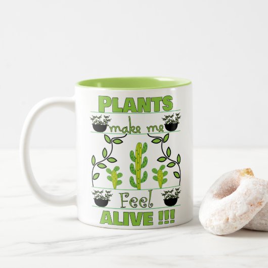 Plant Lover Tweekleurige Koffiemok (Met donut)