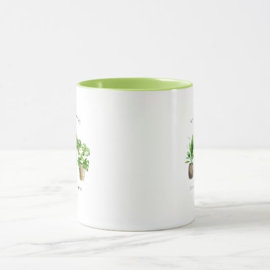 Plant Lover Waterverf Potten Planten | Monogram Mok (Midden)