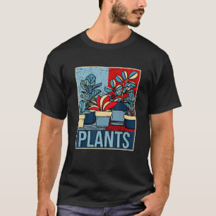 Plant Lover Women Florist Gardening Mam Retro Plan T-shirt