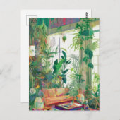 Plant Lovers Boho Living Room Briefkaart (Voorkant / Achterkant)