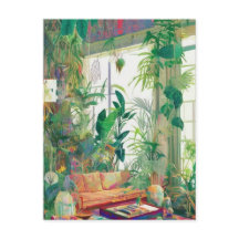 Plant Lovers Boho Living Room Briefkaart