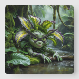 Plant Lover's Clock Vierkante Klok