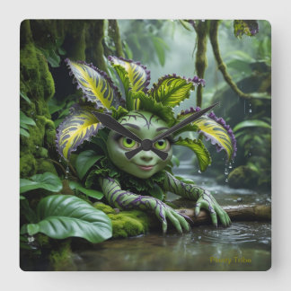 Plant Lover's Clock Vierkante Klok